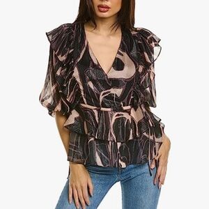 Ted Baker London Black and Pink Blouse